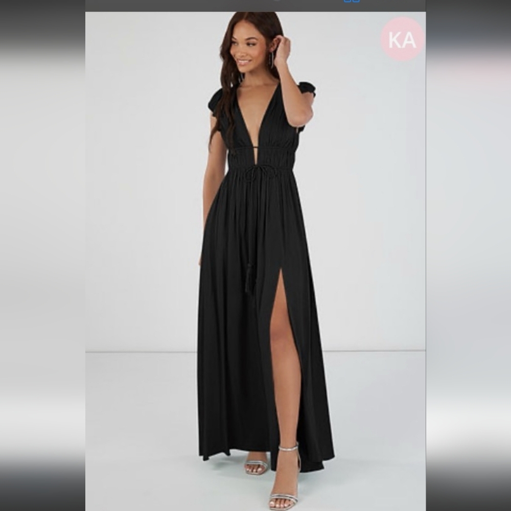 Elegant Black Evening Gown (Bridesmaid Dress)